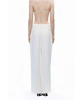 Nocturne Women's Low-Rise Asymmetric Placket Detail Pants