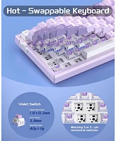 Risokeys 75% Mechanical Gaming Keyboard, Gasket Hot Swappable Wired Custom Creamy Keyboard with 5-Layer Sound Dampening, Knob Control, Rgb Backlit, Nk