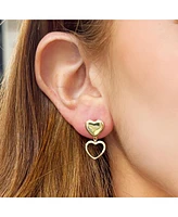 The Lovery Gold Heart Drop Earrings 14K Gold