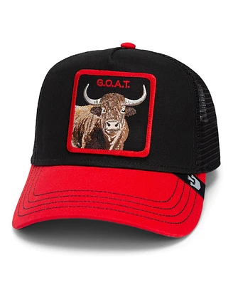 Goorin Bros. Men's Black/Red The G.o.a.t. Steer Adjustable Trucker Hat