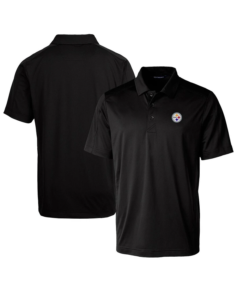 Cutter & Buck Men's Black Pittsburgh Steelers Prospect Textured Stretch Polo Shirt