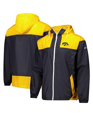 Columbia Men's Black Iowa Hawkeyes Flash Challenger Ii Omni-Shade Full-Zip Windbreaker Jacket
