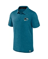 Fanatics Men's Teal San Jose Sharks Authentic Pro Jacquard Polo Shirt