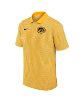 Nike Men's Gold/White Iowa Hawkeyes Primetime Victory Striped Performance Polo Shirt