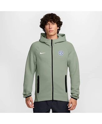 Nike Men's Olive Chelsea Tech Fleece Full-Zip Hoodie