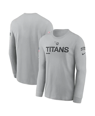 Nike Men's Gray Tennessee Titans 2024 Salute to Service Long Sleeve T-Shirt