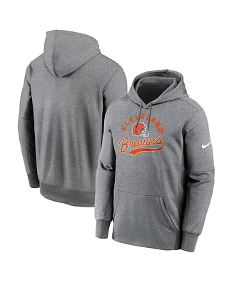 Nike Men's Heather Gray Cleveland Browns Performance Fleece Pullover Hoodie