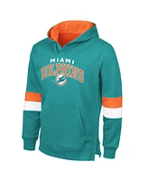 G-iii Sports by Carl Banks Men's Aqua/Orange Miami Dolphins Adaptive Faceoff Pullover Hoodie