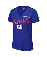 G-iii 4Her by Carl Banks Women's Royal New York Giants Post Season V-Neck T-Shirt
