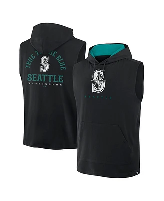 Fanatics Men's Black Seattle Mariners Fire Speed Sleeveless Pullover Hoodie