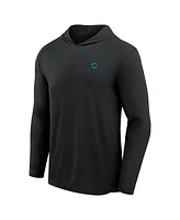 Fanatics Men's Gray Miami Dolphins Front Office Power Mono Long Sleeve Hoodie T-Shirt