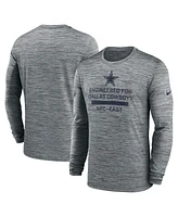 Nike Men's Gray Dallas Cowboys Sideline Velocity Performance Long Sleeve T-Shirt