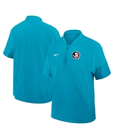 Nike Men's Turquoise Florida State Seminoles 2025 Sideline Short Sleeve Quarter-Zip Coach Jacket