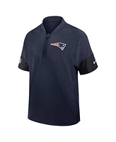 Nike Men's Navy New England Patriots Sideline Short Sleeve Quarter-Zip Performance Coach Jacket