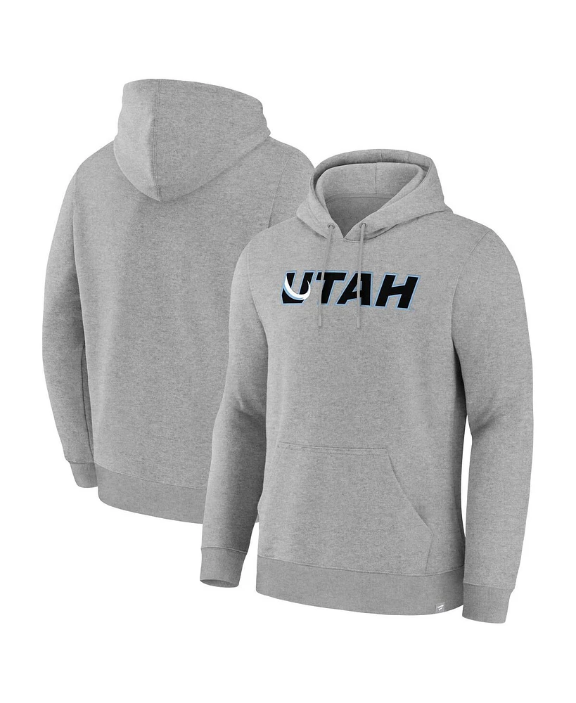 Fanatics Men's Heather Gray Utah Mammoth Combo Legacy Fleece Pullover Hoodie