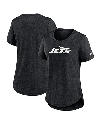 Nike Women's Heather Black New York Jets Tri-Blend Fashion T-Shirt