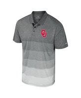 Colosseum Men's Gray Oklahoma Sooners Striped Mesh Polo Shirt