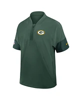 Nike Men's Green Bay Packers Sideline Short Sleeve Quarter-Zip Performance Coach Jacket