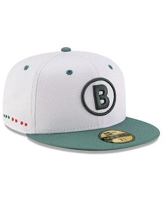 New Era Men's White/Green Boston Red Sox 2025 City Connect Batting Practice 59FIFTY Fitted Hat