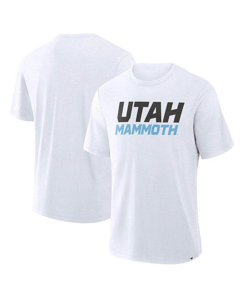 Fanatics Men's White Utah Mammoth Wordmark Stadium Slub T-Shirt