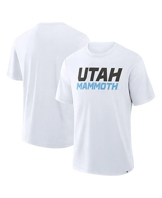 Fanatics Men's White Utah Mammoth Wordmark Stadium Slub T-Shirt