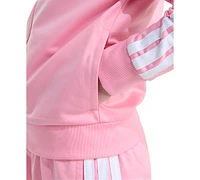 adidas Toddler & Little Girls Tricot Long-Sleeve Essential 3-Stripe Track Jacket Pants, 2 Piece Set