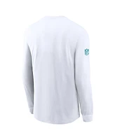Nike Men's White Miami Dolphins Sideline Performance Long Sleeve T-Shirt