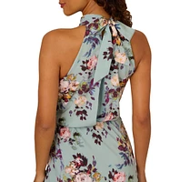 Adrianna Papell Women's Halter Chiffon Midi Dress