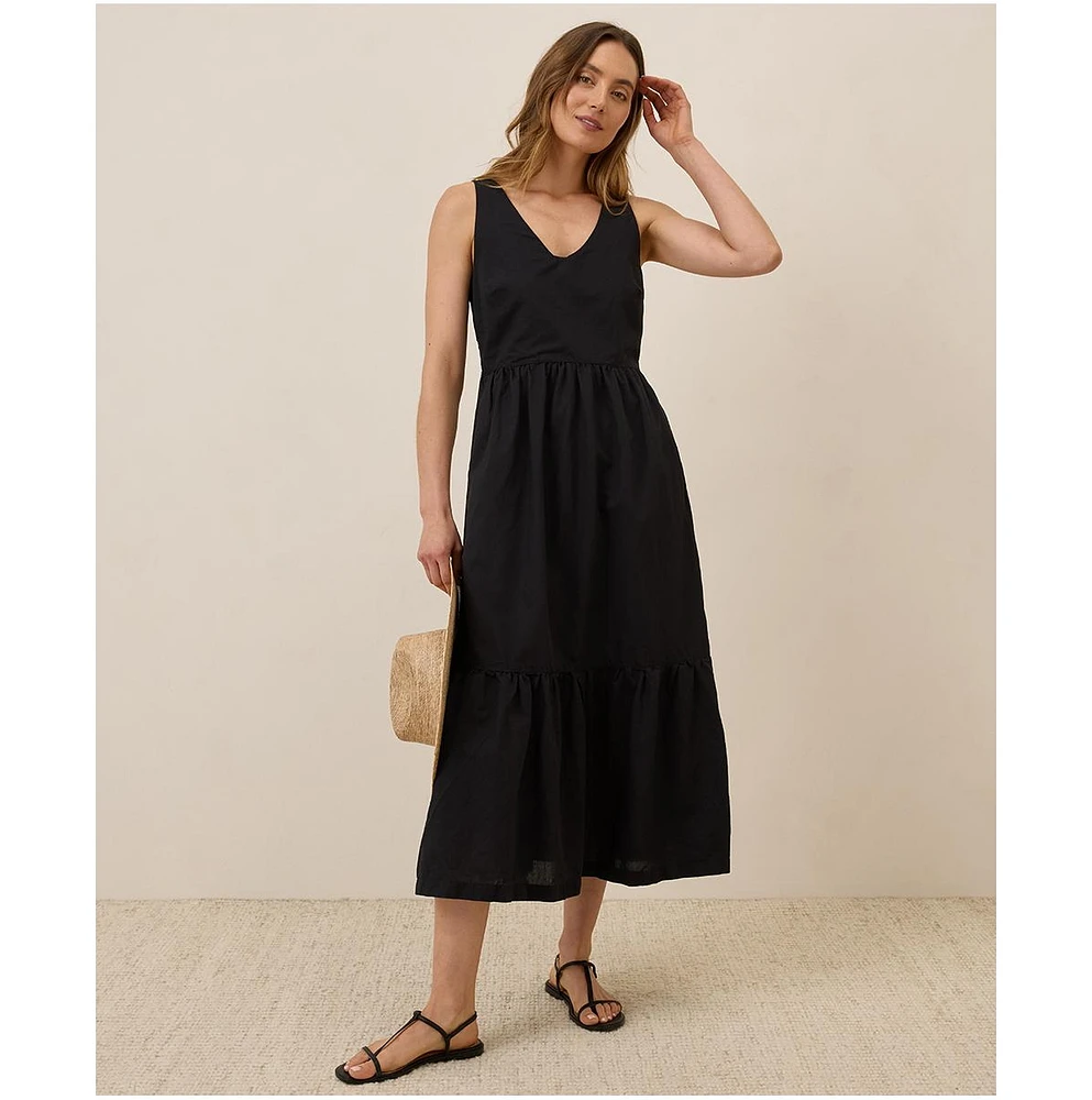 Pact Women's Organic Cotton Canopy Linen Blend Easy Tank Dress