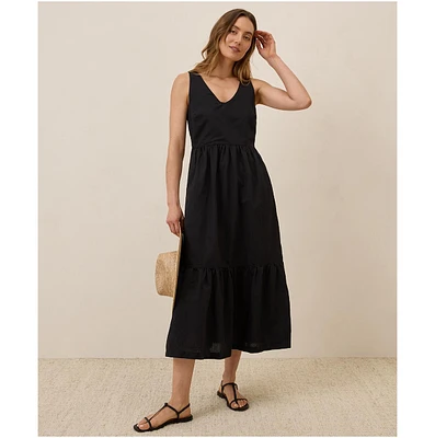Pact Women's Organic Cotton Canopy Linen Blend Easy Tank Dress