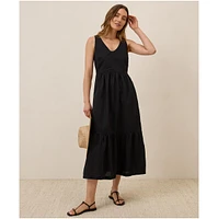 Pact Women's Organic Cotton Canopy Linen Blend Easy Tank Dress
