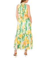 Msk Women's Printed Sleeveless Halter Neck Maxi Dress