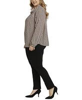 Nydj Plus Modern Blouse Point Collar Top