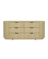 Manhattan Comfort 71.3" Medium Density Fiberboard Olivia Modern 6-Drawer Double Dresser