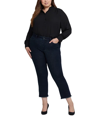 Nydj Plus Marilyn Ankle Straight Pull On Jeans