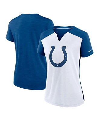 Nike Women's White/Royal Indianapolis Colts Impact Exceed Performance Notch Neck T-Shirt