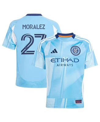 Adidas Big Boys and Girls Maximiliano Moralez Light Blue New York City Fc 2025 the Excelsior Kit Replica Player Jersey