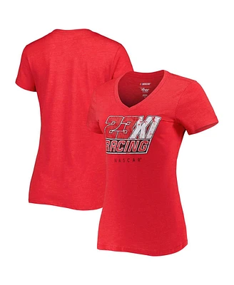G-iii 4Her by Carl Banks Women's Red 23XI Racing Bump Run V-Neck T-Shirt
