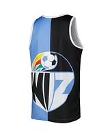 Mitchell & Ness Men's Black/Sky Blue Sporting Kansas City Sublimated Split Logo Tank Top
