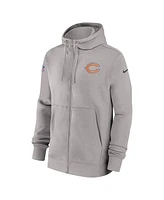 Nike Men's Gray Chicago Bears 2023/24 Sideline Club Full-Zip Hoodie
