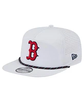 New Era Men's White Boston Red Sox Perforated Golfer Snapback Hat