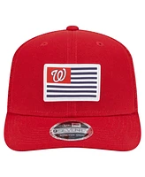 New Era Men's Red Washington Nationals Flag 9SEVENTY Coolera Stretch-Snap Hat
