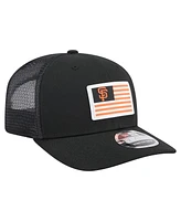 New Era Men's Black San Francisco Giants Flag 9SEVENTY Coolera Stretch-Snap Hat