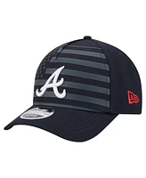 New Era Men's Navy Atlanta Braves American Flag 9FORTY M-Crown A-Frame Adjustable Hat