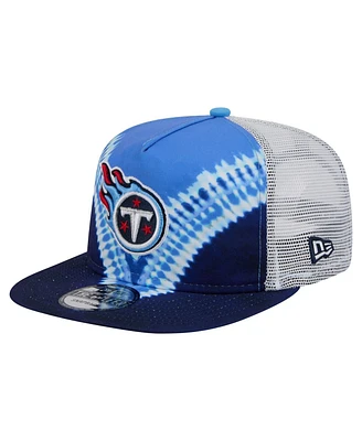New Era Men's Light Blue/Navy Tennessee Titans Throwback Dye Golfer Snapback Hat