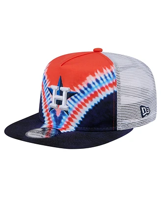New Era Men's Houston Astros Tie-Dye Golfer Trucker Adjustable Hat