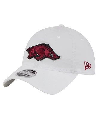 New Era Men's White Arkansas Razorbacks Active Ripstop 9TWENTY Adjustable Hat