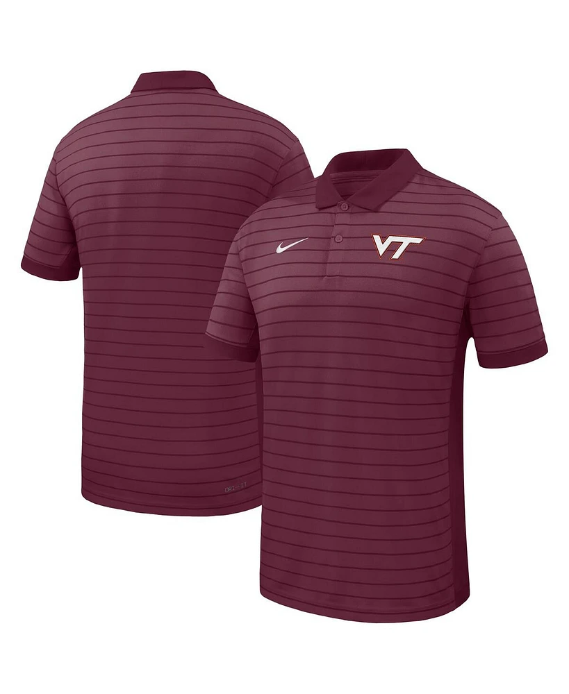 Nike Men's Maroon Virginia Tech Hokies 2025 Early Season Coaches Sideline Victory Stripe Performance Polo Shirt