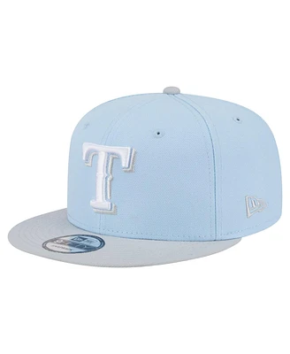 New Era Men's Light Blue/Gray Texas Rangers 2-Tone Color Pack 9FIFTY Snapback Hat