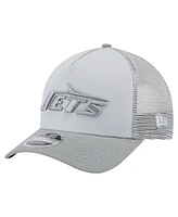 New Era Men's Gray New York Jets Domain A-Frame Trucker 9FORTY Adjustable Hat